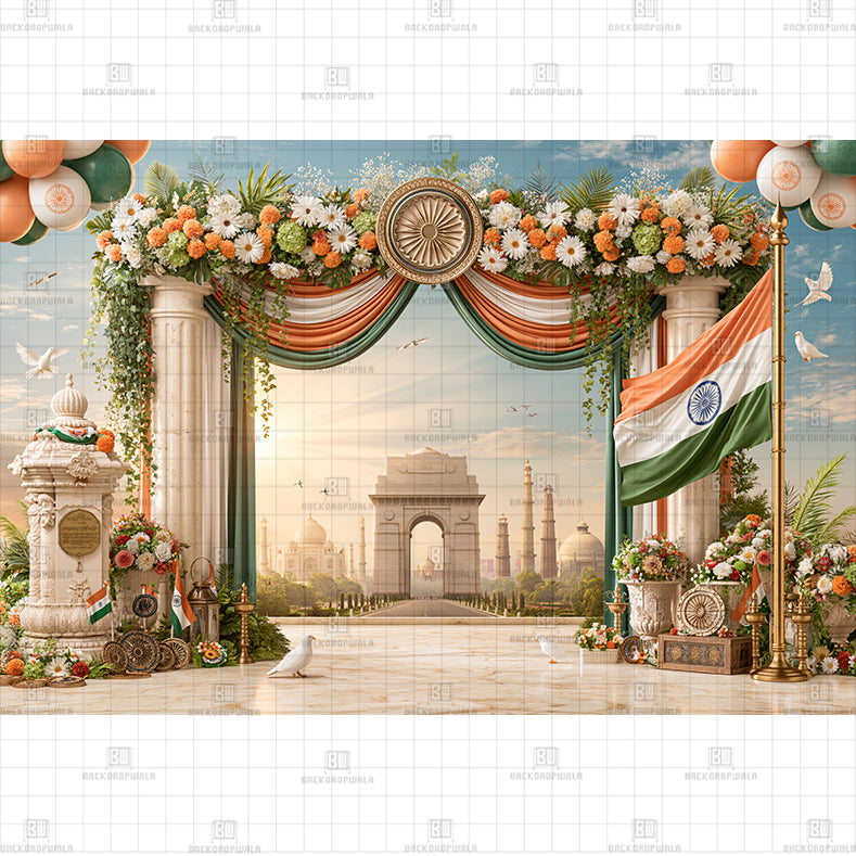 National's Border Printed Baby Backdrop