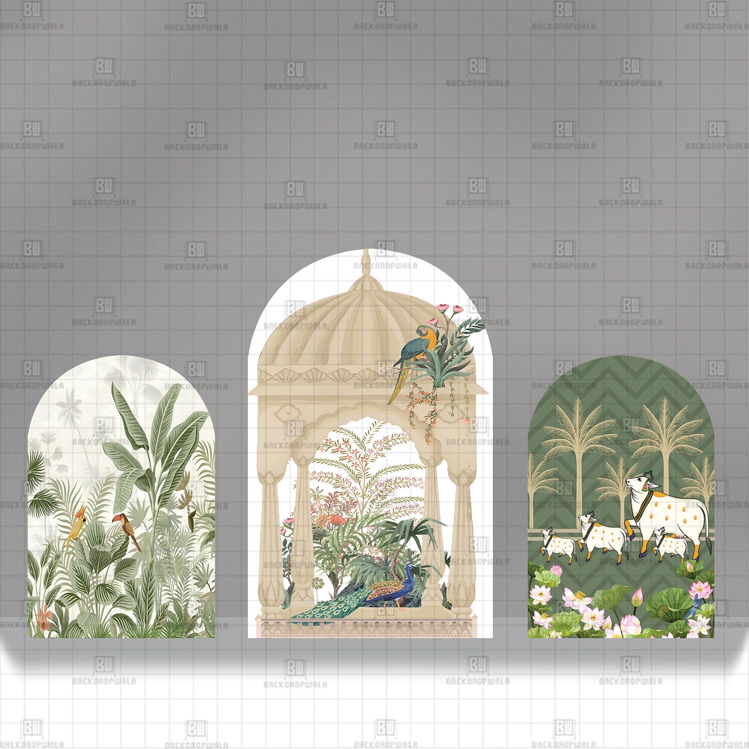 Bountiful Jungle Arches Theme Printed Event Backdrop