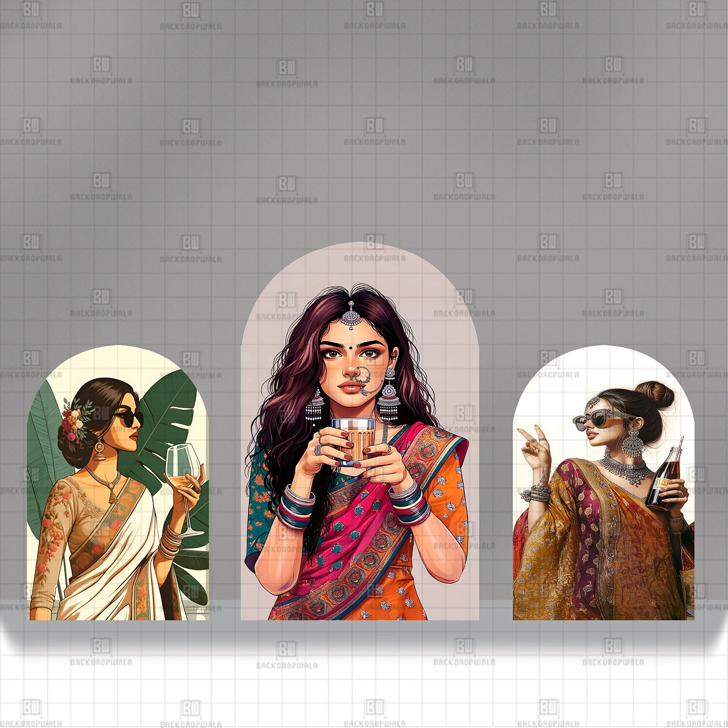 Shades of Tradition Theme Printed Event Backdrop