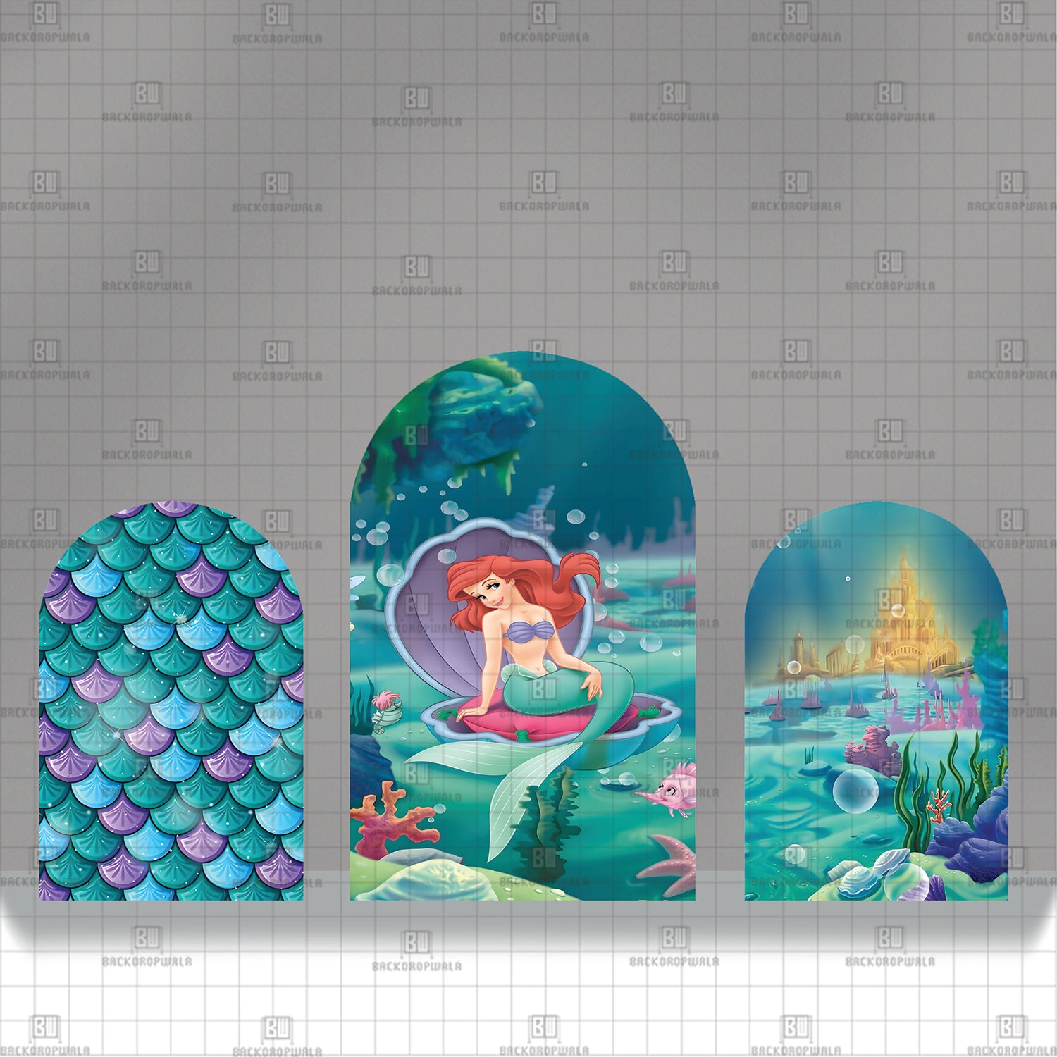 The Mermaid’s Pearl Theme Printed Event Backdrop