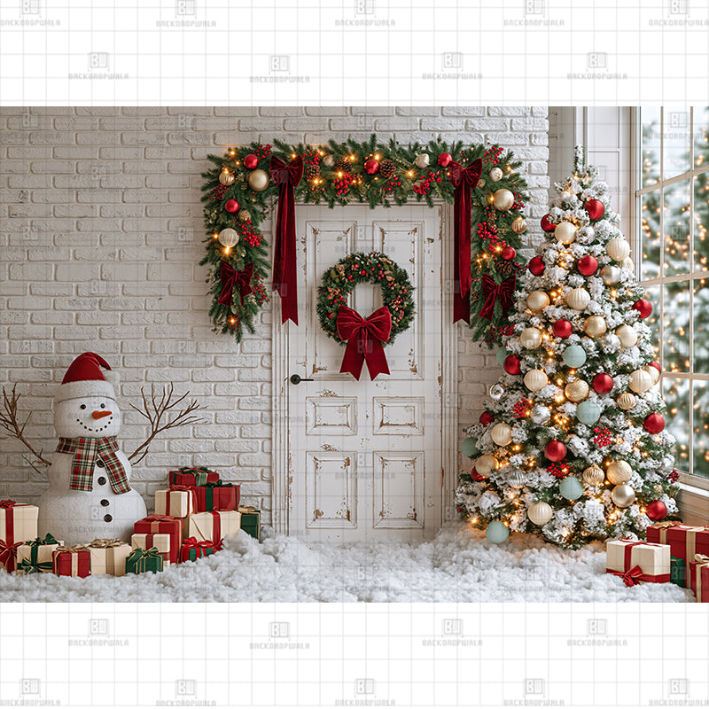 Winter Wonderland Snowy Christmas Printed Baby Backdrop