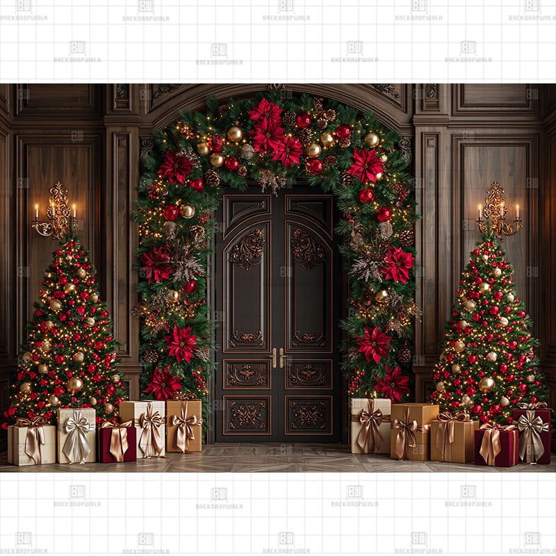 Classic Baroque Hall Christmas Printed Baby Backdrop