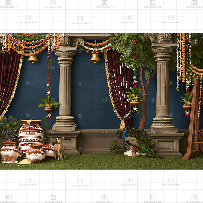 Lotus Palace Sanctuary Printed Baby Backdrop