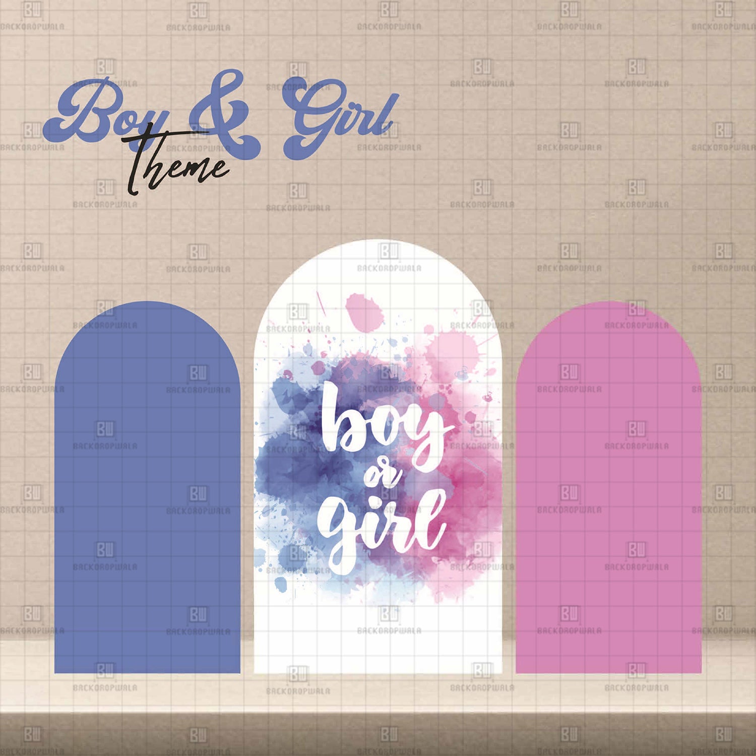 Boy & Girl Theme Printed Event Backdrop