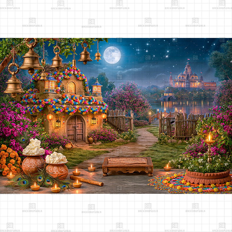Yellow Garden Door PRINTED BACKDROP