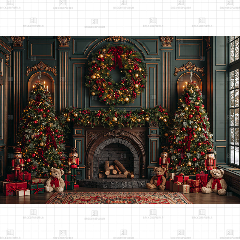 Vintage Nutcracker Christmas Printed Baby Backdrop
