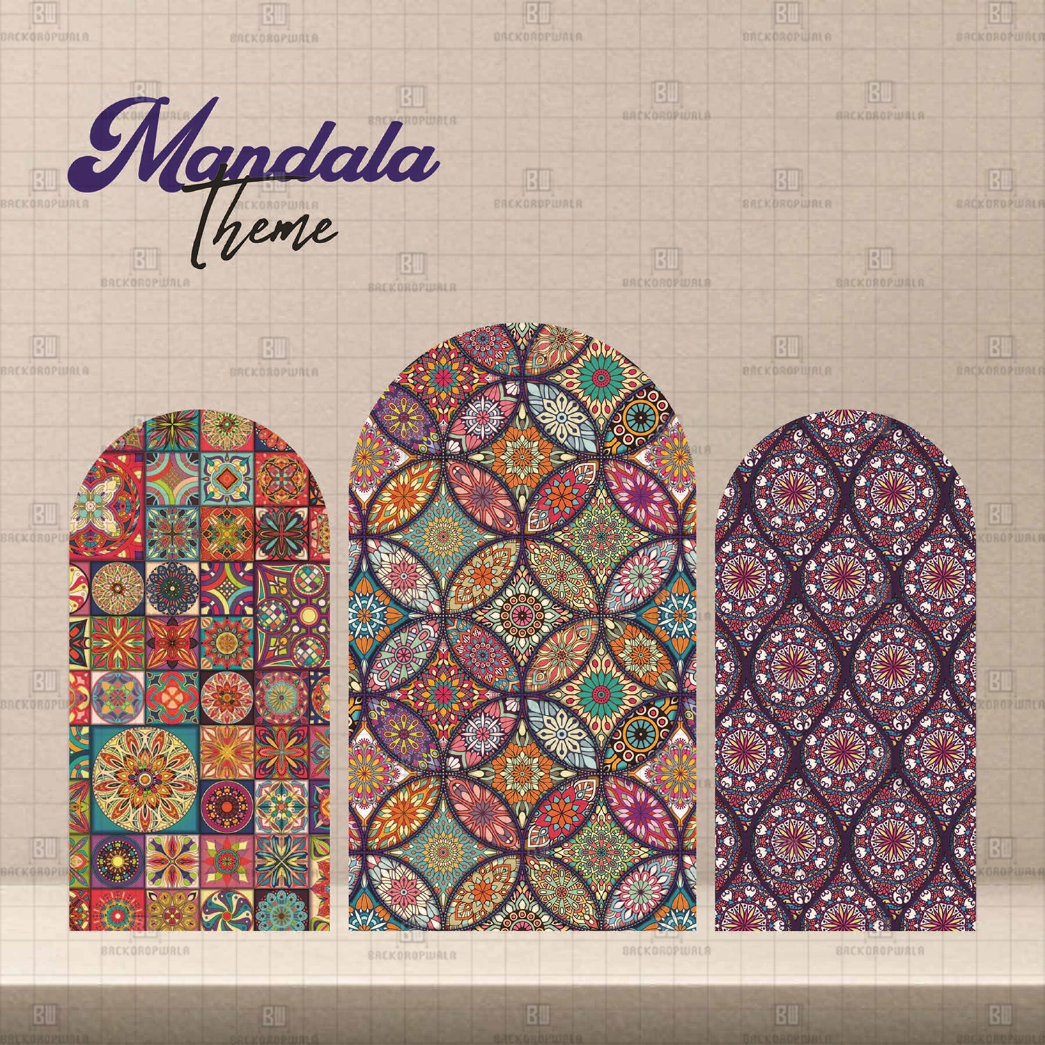 Mandala Theme Printed Event Backdrop