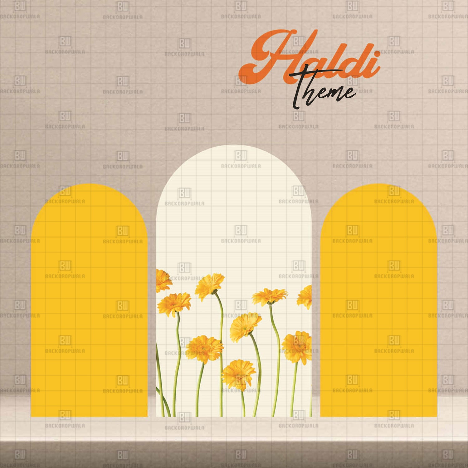 Haldi Theme Printed Event Backdrop