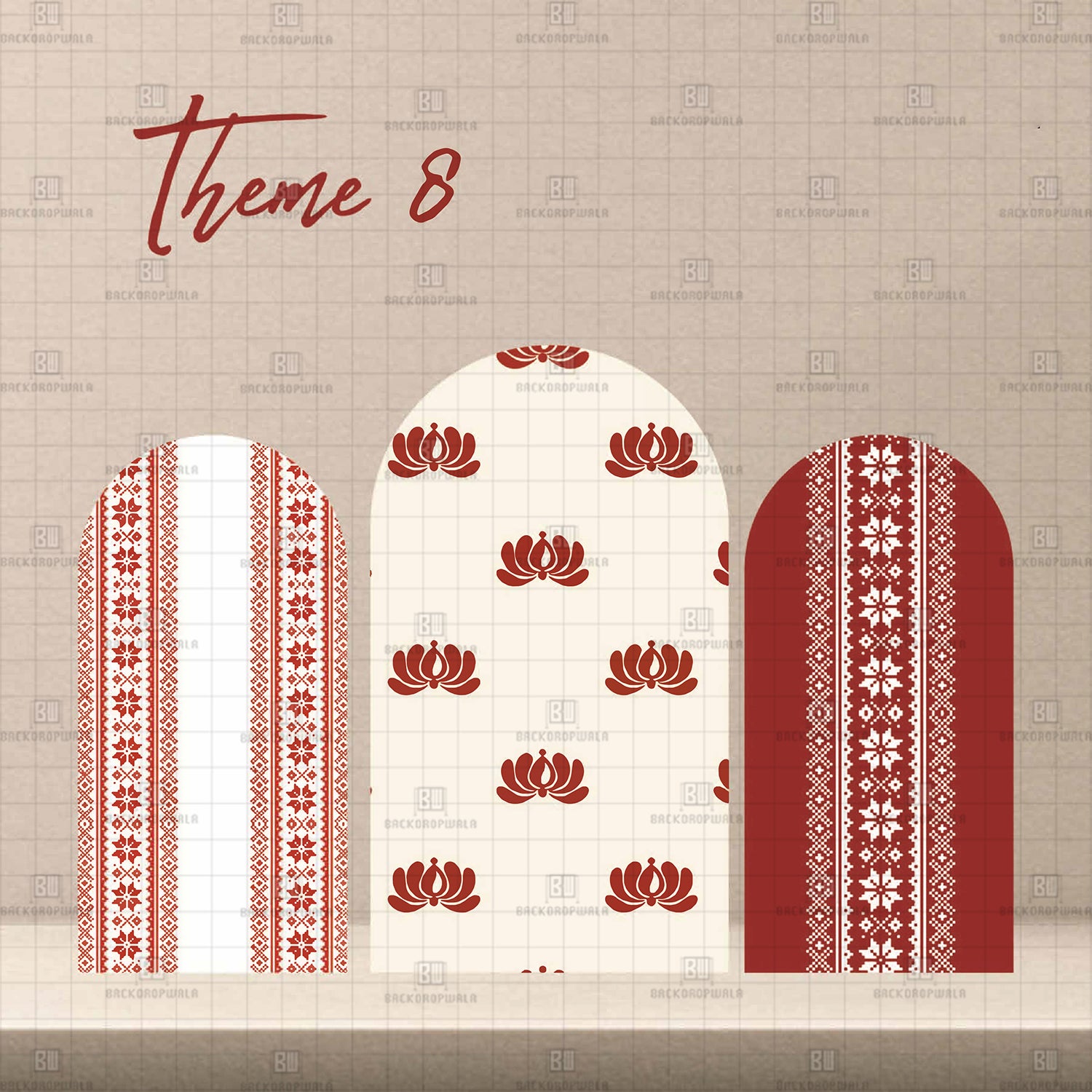 Crimson Heritage Theme Printed Event Backdrop