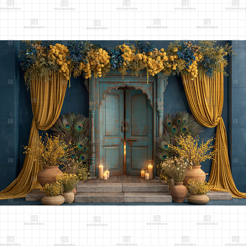 Sacred Blue DoorS PRINTED BACKDROP