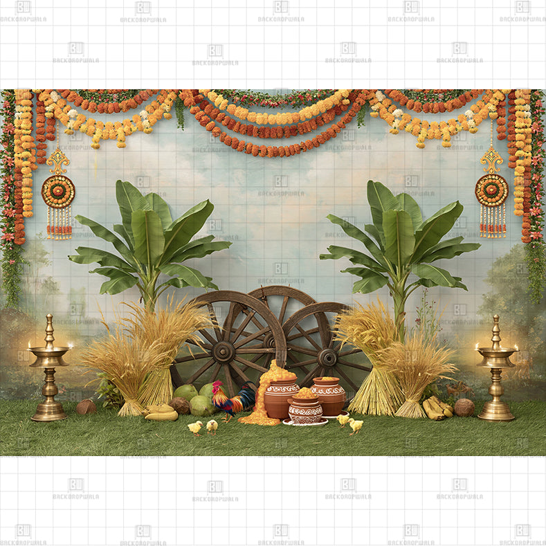 Autumn Temple Terrace Printed Baby Backdrop