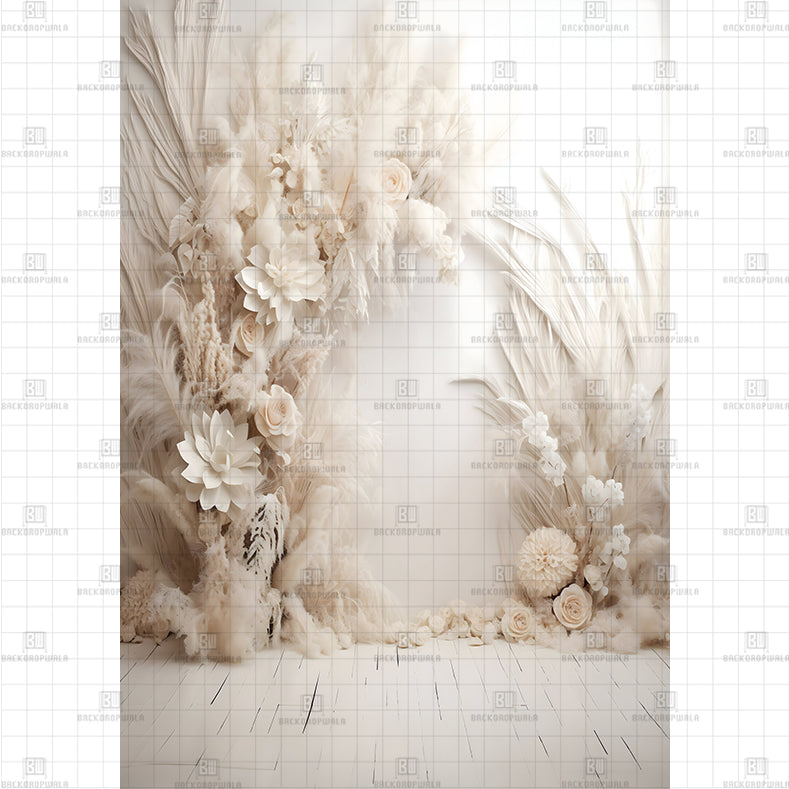 Neutral Pampas Dreams Backdrop Printed Maternity Backdrop