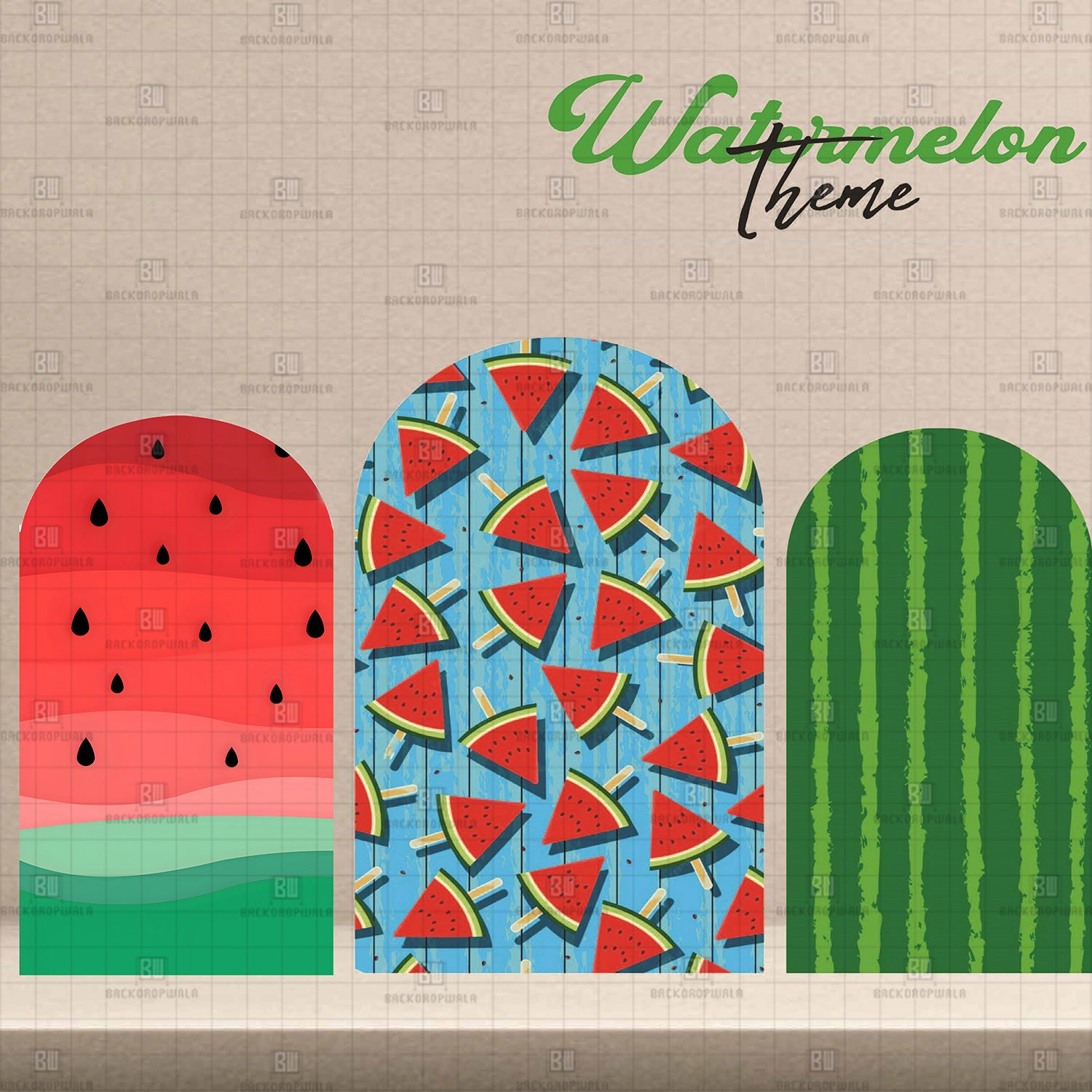 Watermelon Theme Printed Event Backdrop