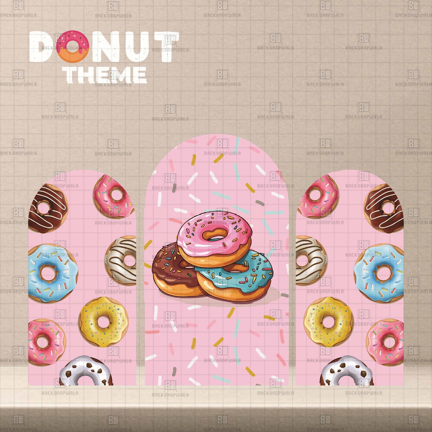 Donut Theme Printed Event Backdrop