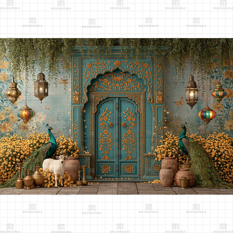 Royal Peacock Terrace PRINTED BACKDROP