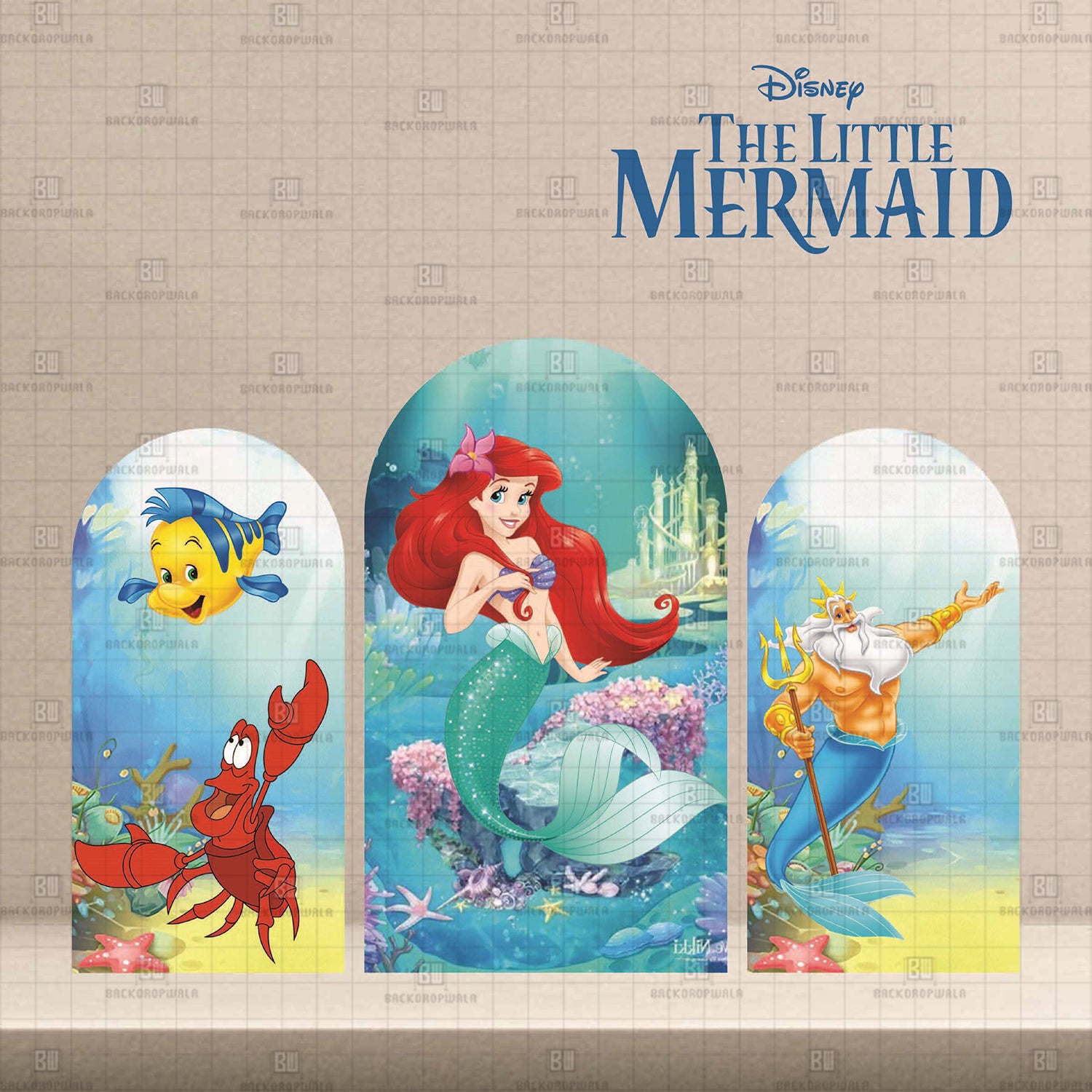 The Little Mermaid Theme Printed Event Backdrop