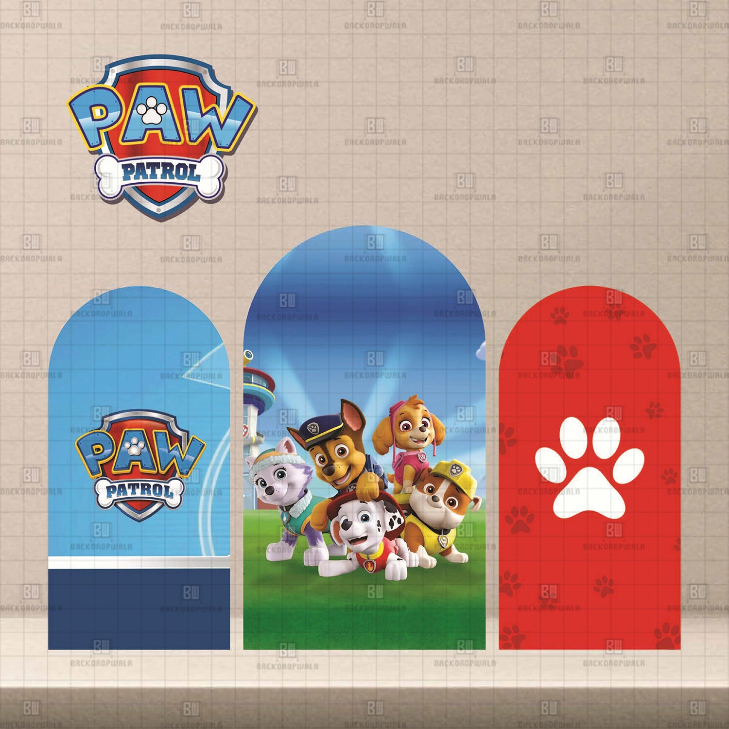 Paw Patrol Theme Printed Event Backdrop