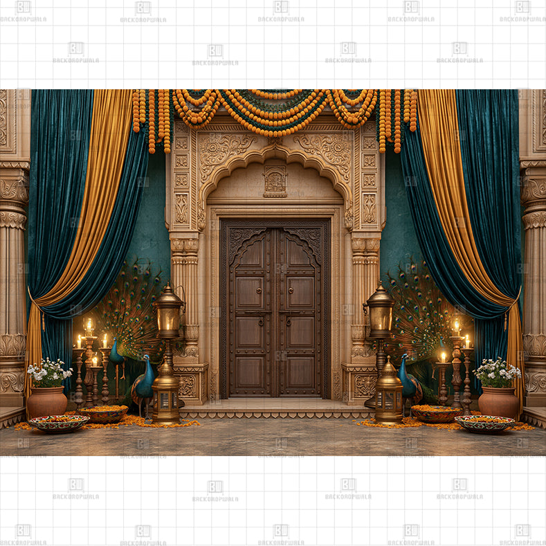 The Royal Mahal Entrance Printed Baby Backdrop