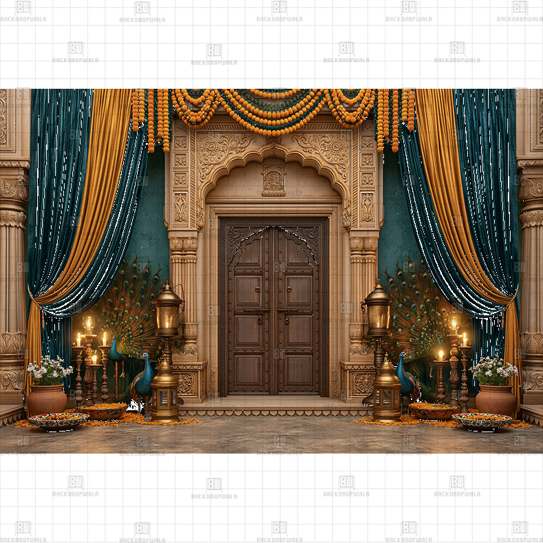 The Royal Mahal Entrance Printed Baby Backdrop