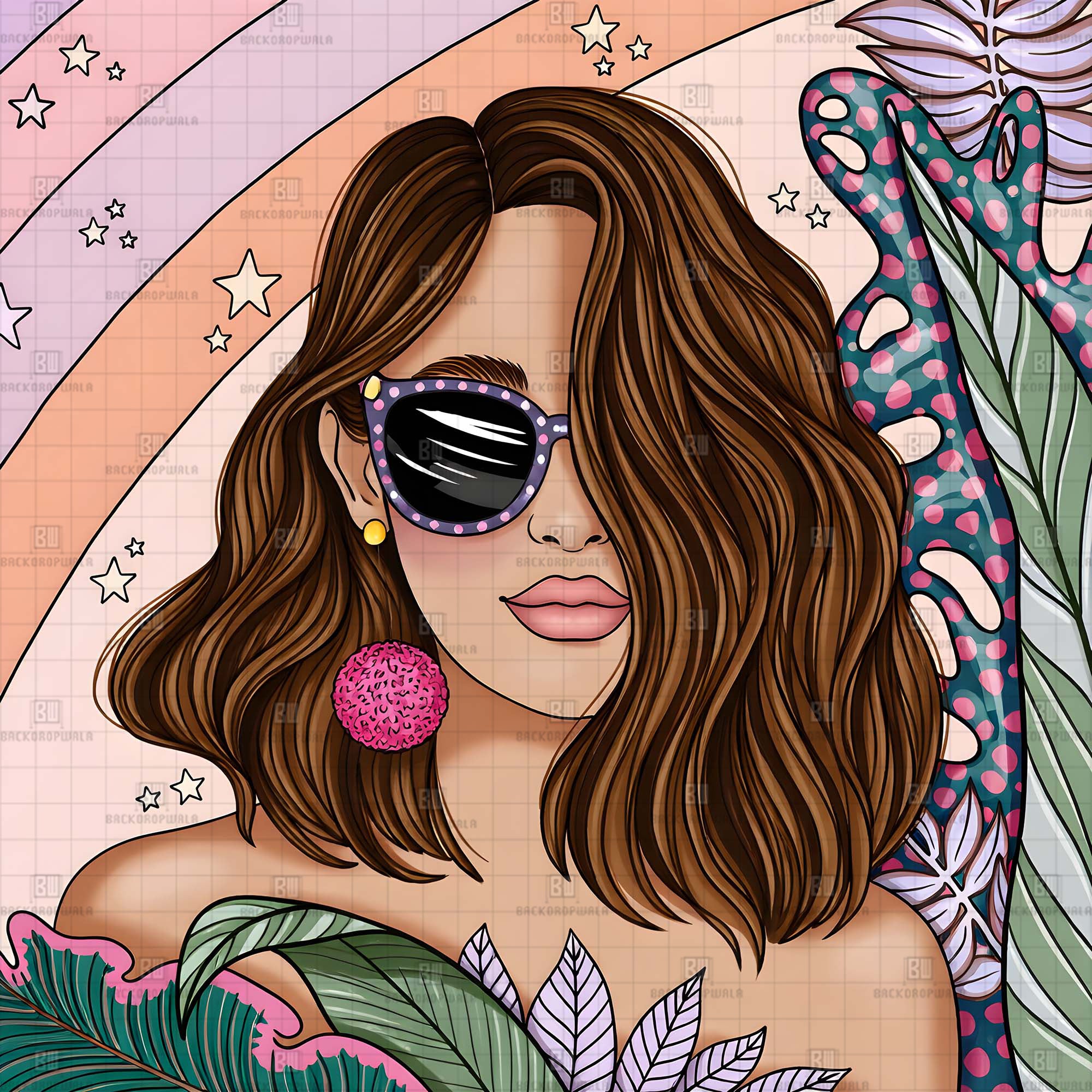 Tropical Dreams in Polka Dots Carnival & Haldi Theme Backdrop