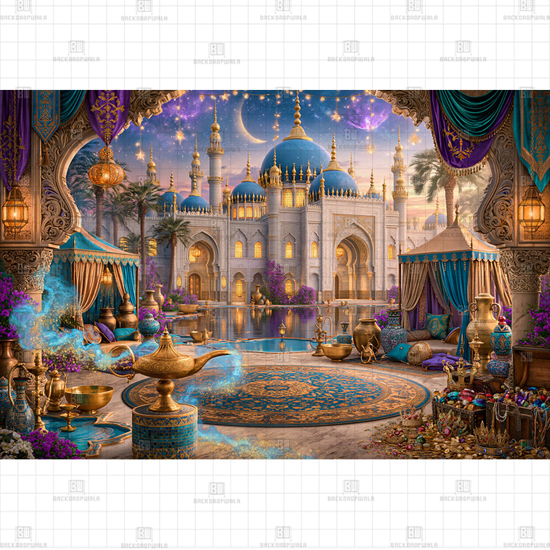 Aladdin`s Marketplace Backdrop Printed Baby Backdrop
