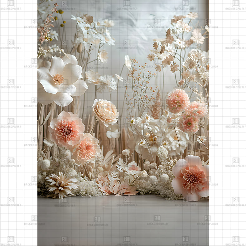 Peachy Garden Whisper Backdrop Printed Maternity Backdrop