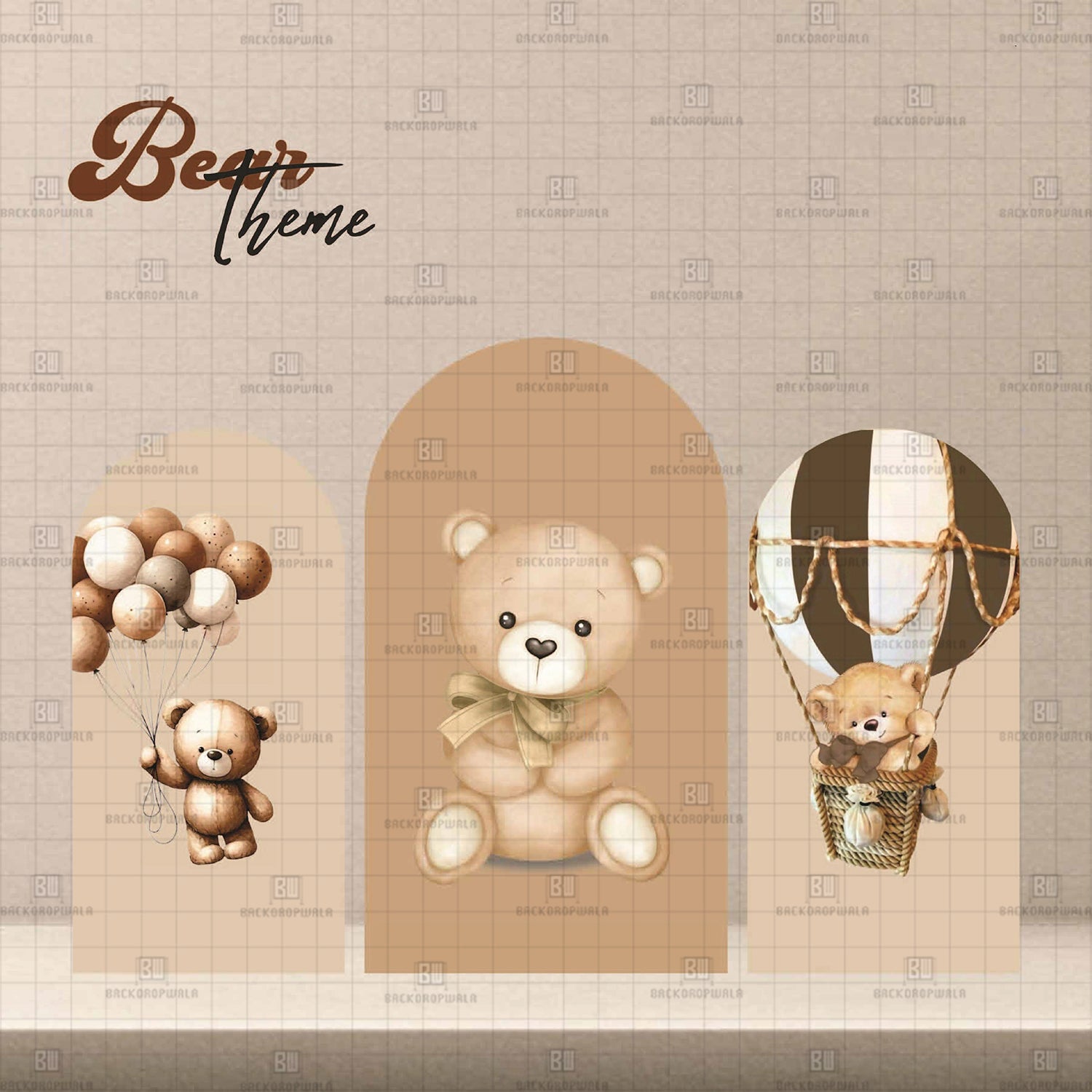 Bear Theme Printed Event Backdrop