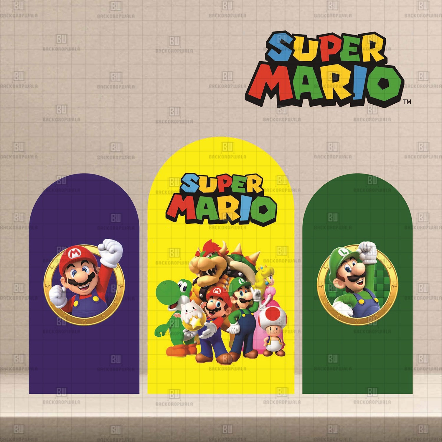 Super Mario Theme Printed Event Backdrop