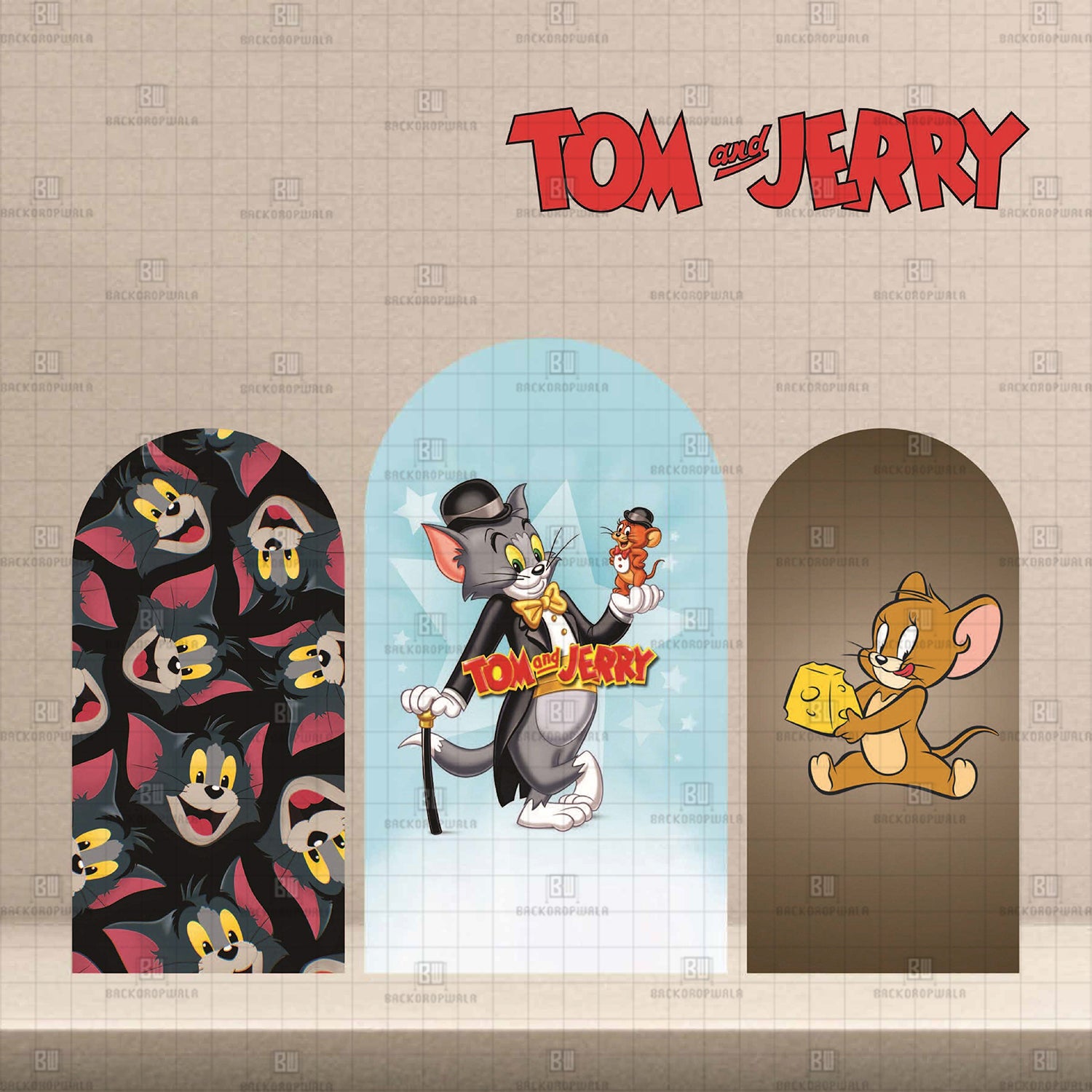 Tom & Jerry Theme Printed Event Backdrop