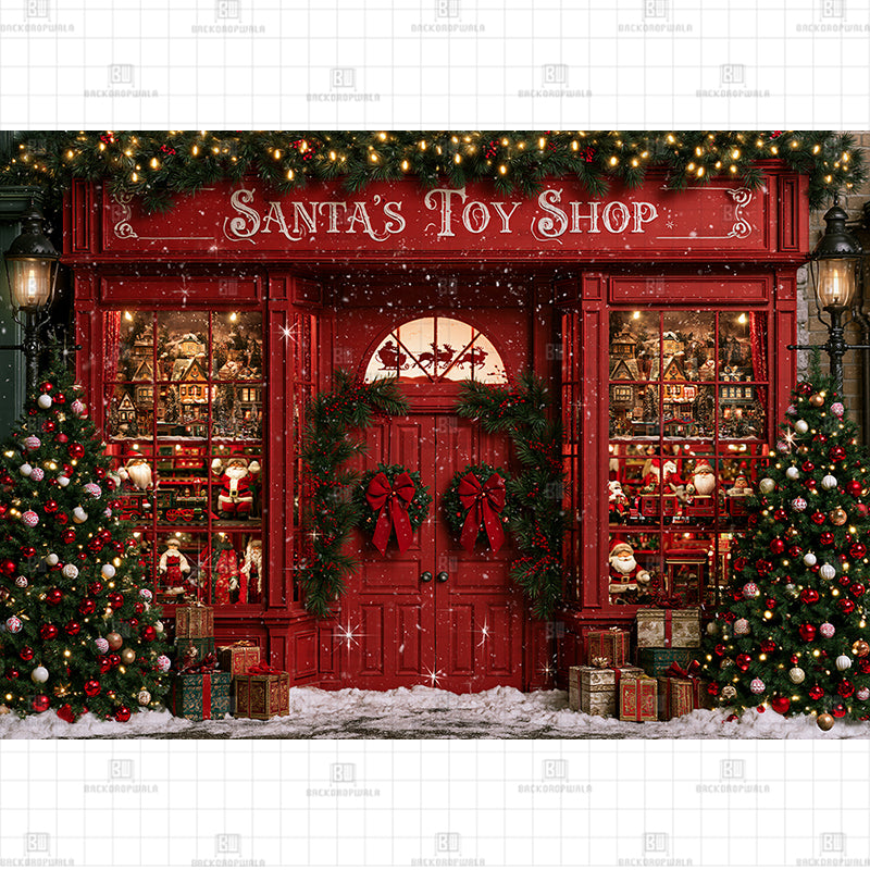 Magical Holiday Toy Store Christmas Printed Baby Backdrop