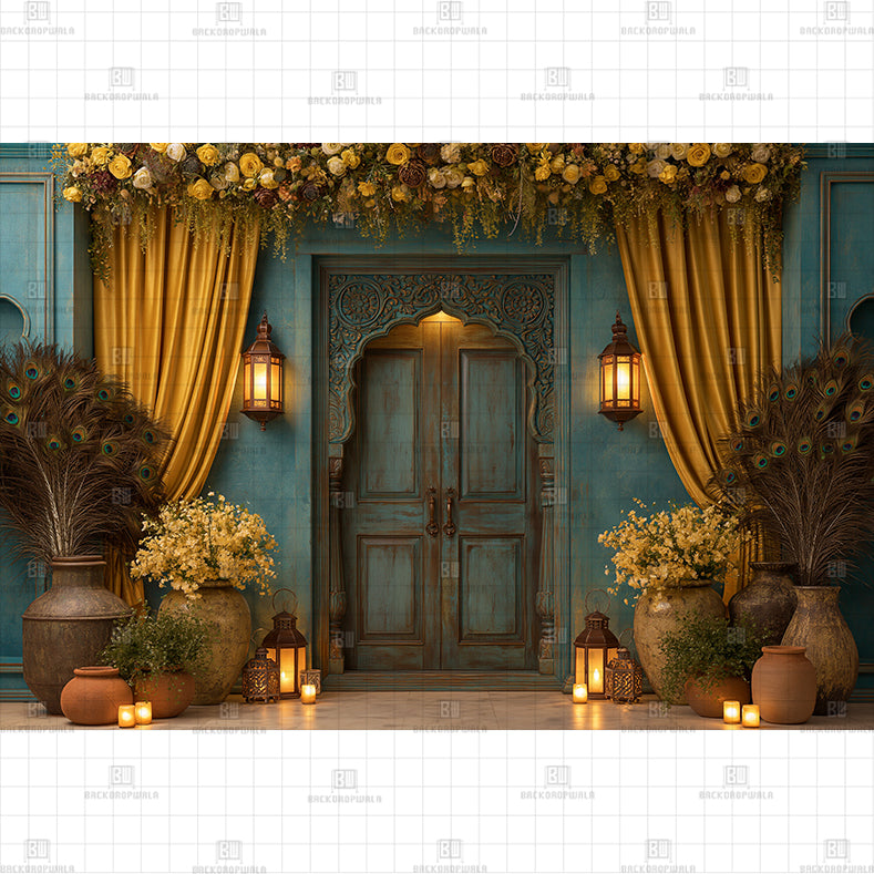 The Royal Turquoise Mahal Printed Baby Backdrop