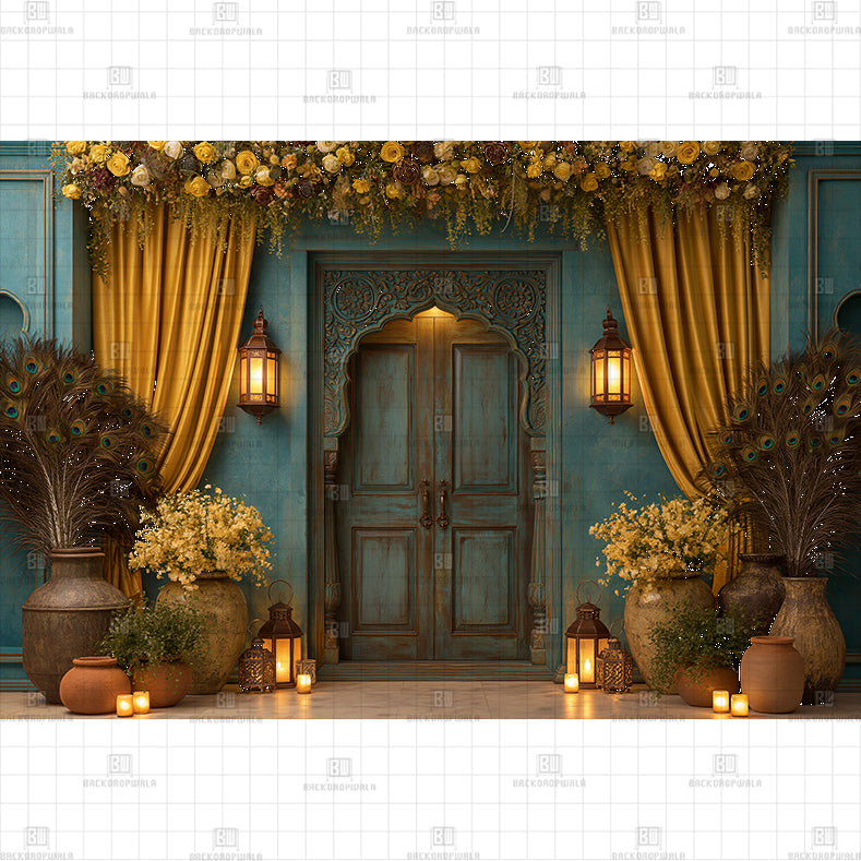 The Royal Turquoise Mahal Printed Baby Backdrop