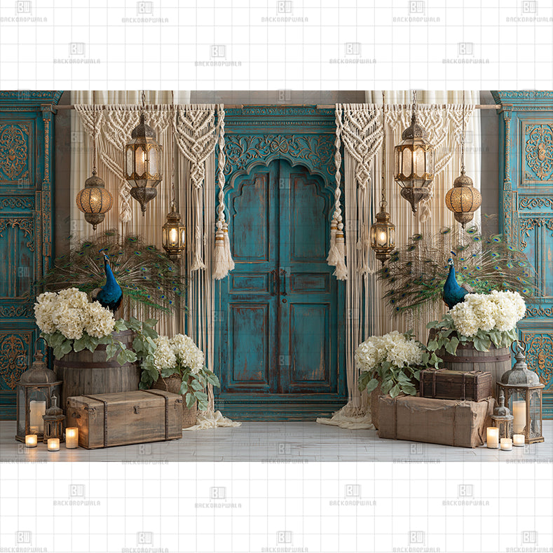 Vintage Moroccan Lantern Stage Printed Baby Backdrop