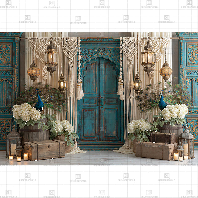 Vintage Moroccan Lantern Stage Printed Baby Backdrop
