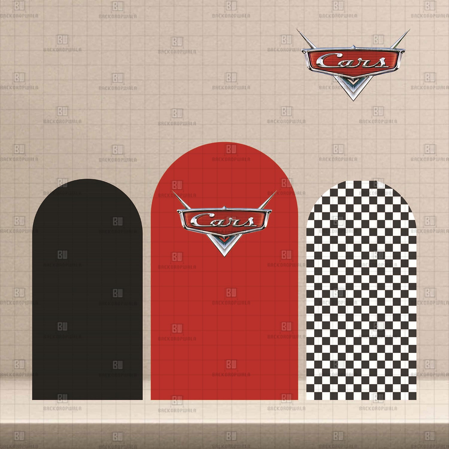 Cars Theme Printed Event Backdrop