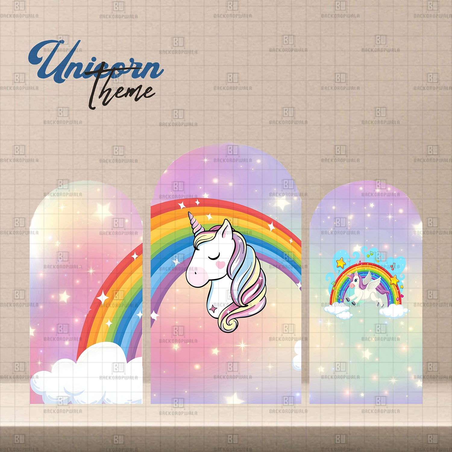 Unicorn Theme Printed Event Backdrop