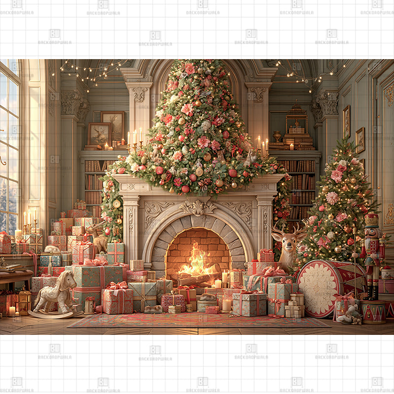 Warm Glow Classic Christmas Printed Baby Backdrop