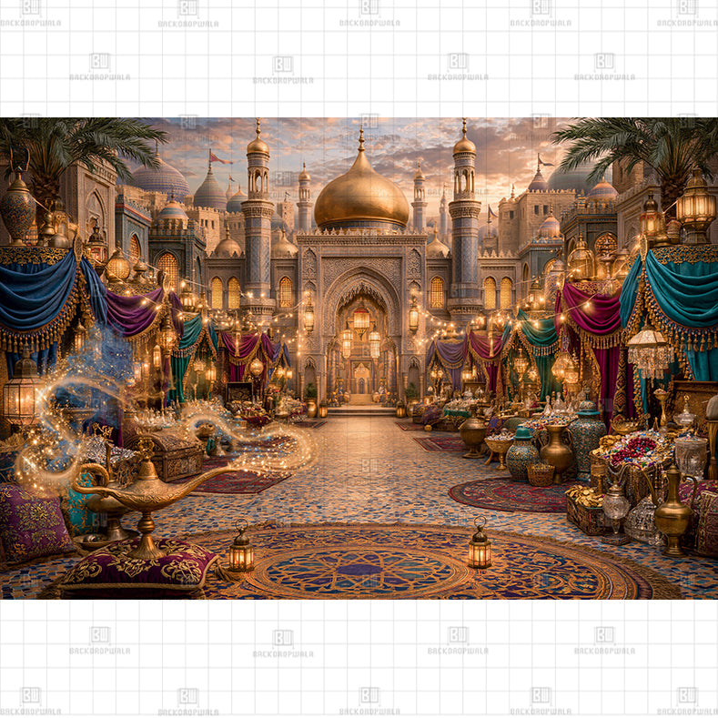 Arabian Street in Evening Backdrop Printed Baby Backdrop
