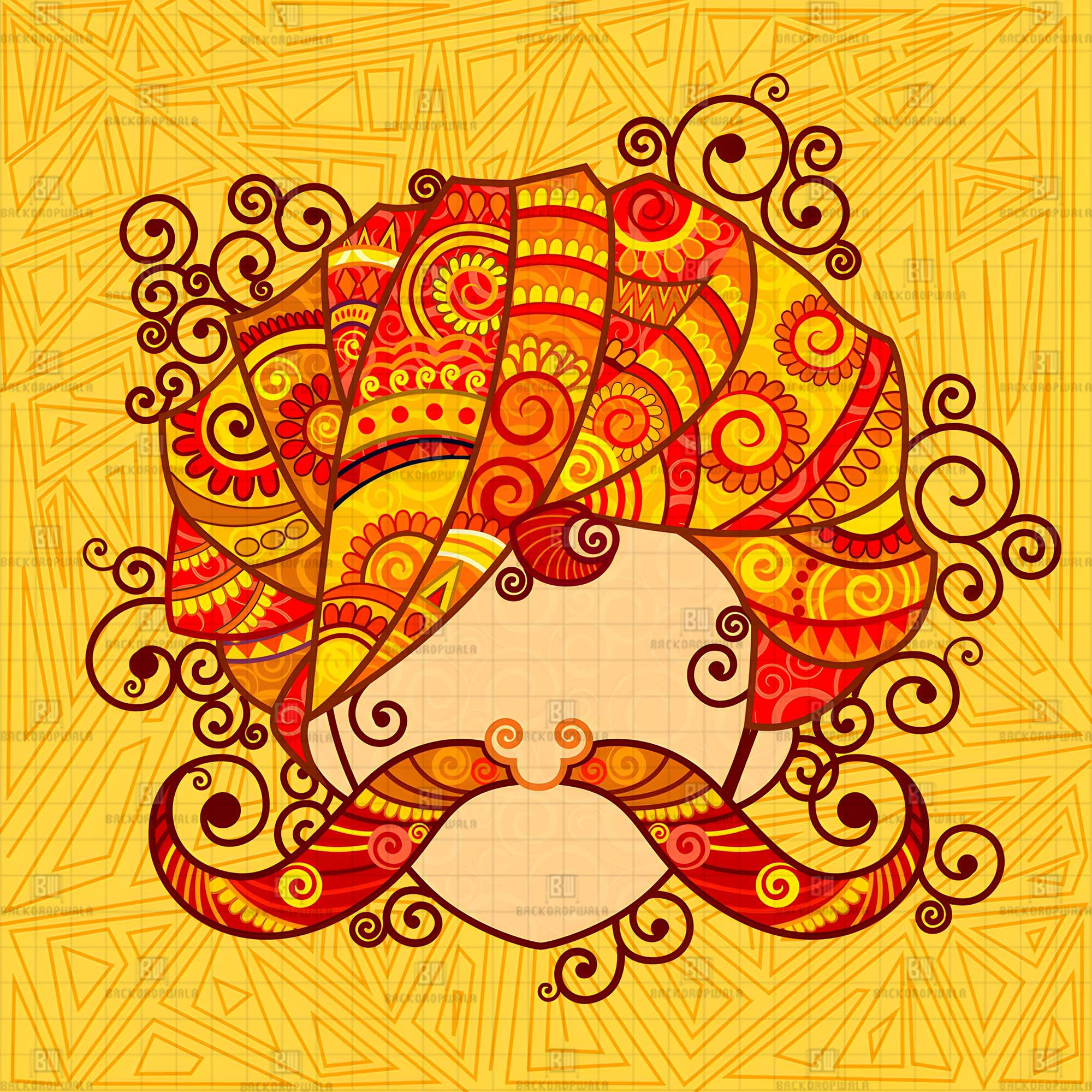 The Art of the Pagri Carnival & Haldi Theme Backdrop