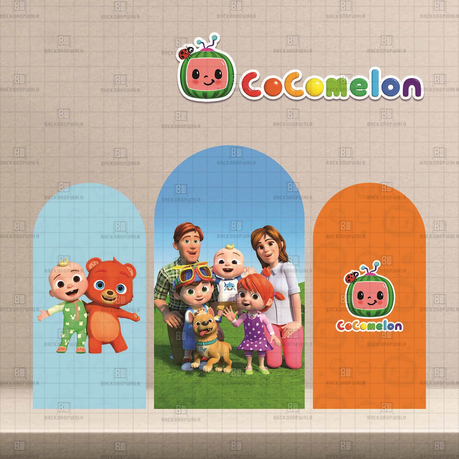 Cocomelon Event Theme Printed Event Backdrop