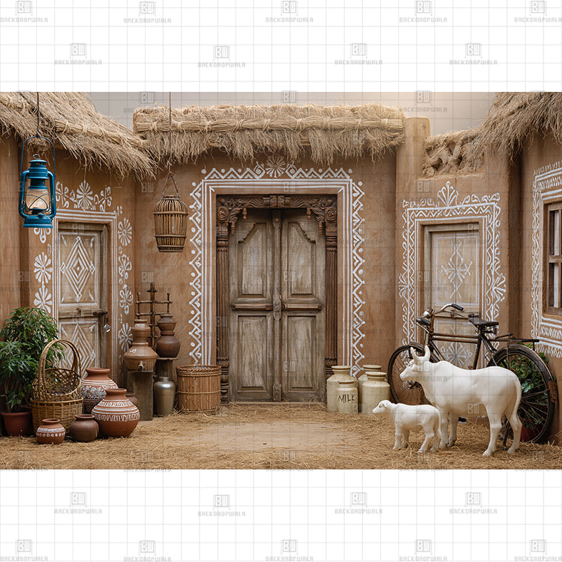 Sandstone Haveli Printed Baby Backdrop