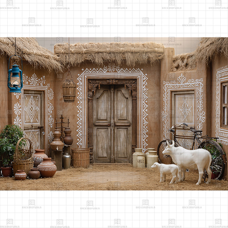 Sandstone Haveli Printed Baby Backdrop