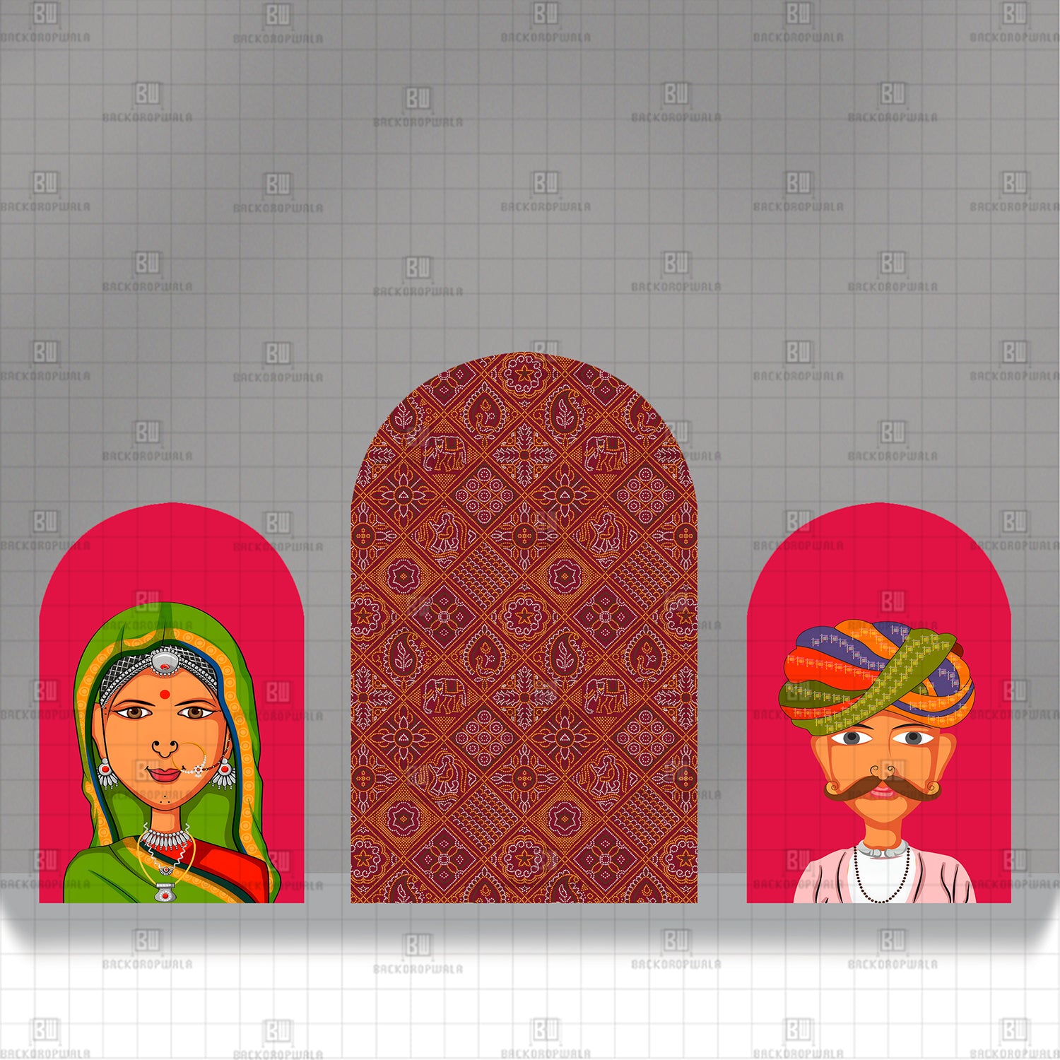 Rajasthani Theme Printed Event Backdrop