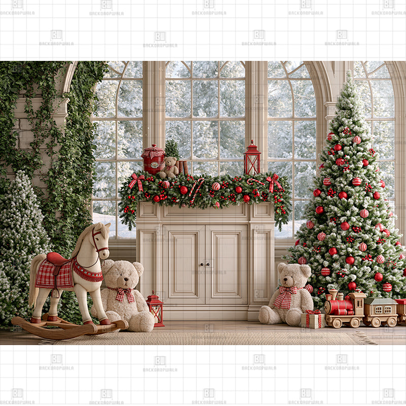 Solarium Holiday Toy Nursery Christmas Printed Baby Backdrop