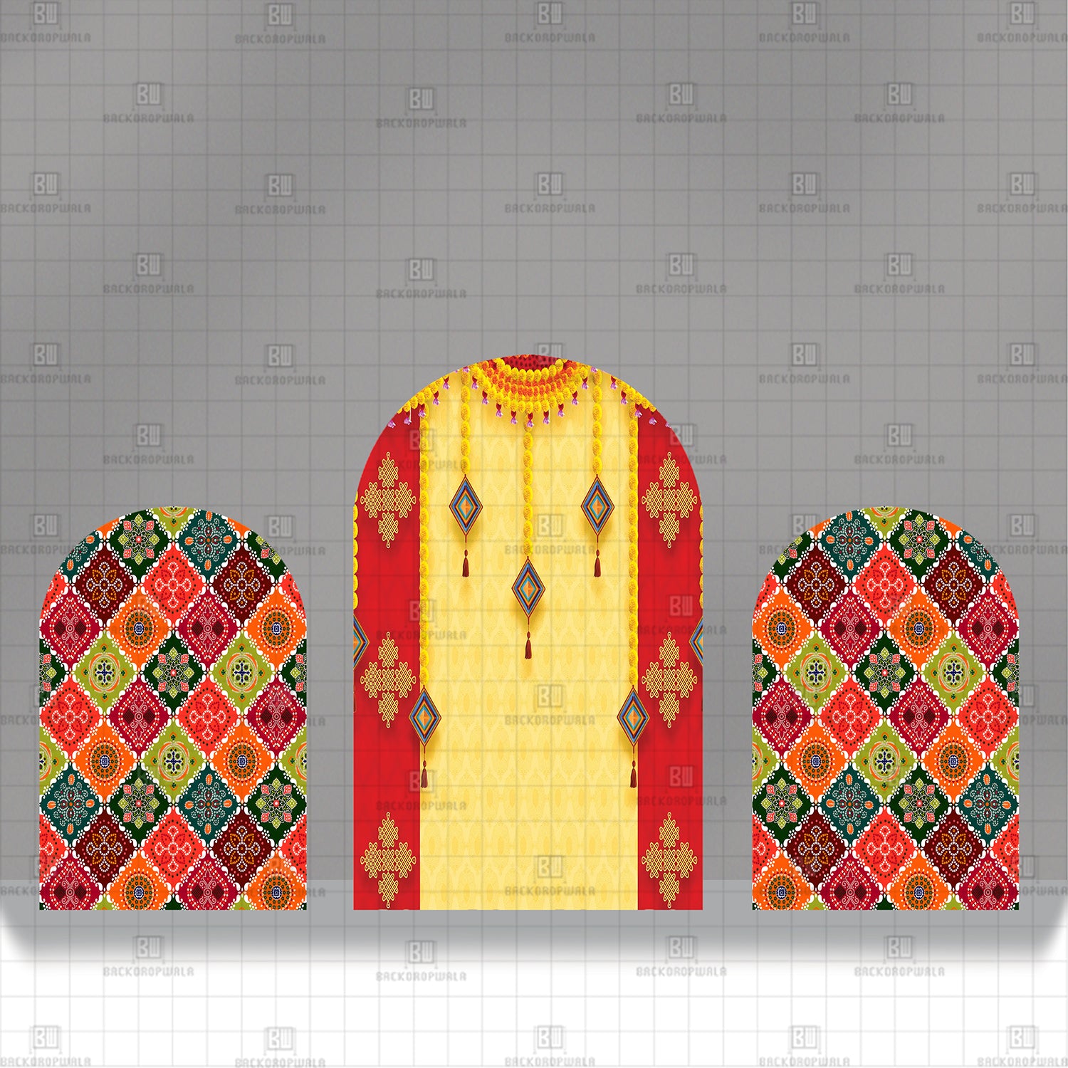 Haldi Celebration Set Theme Printed Event Backdrop