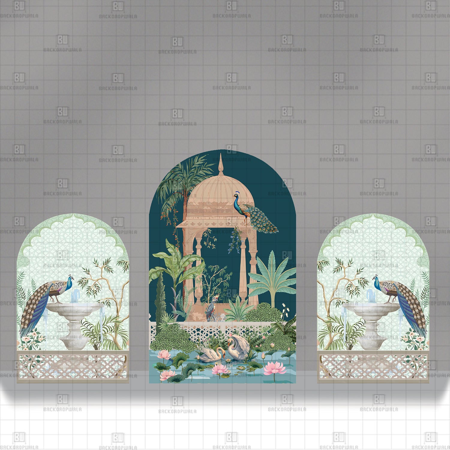 Emerald Orchards Theme Printed Event Backdrop