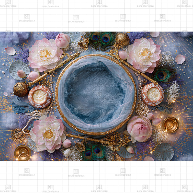 Divine Feather Halo Printed Backdrop