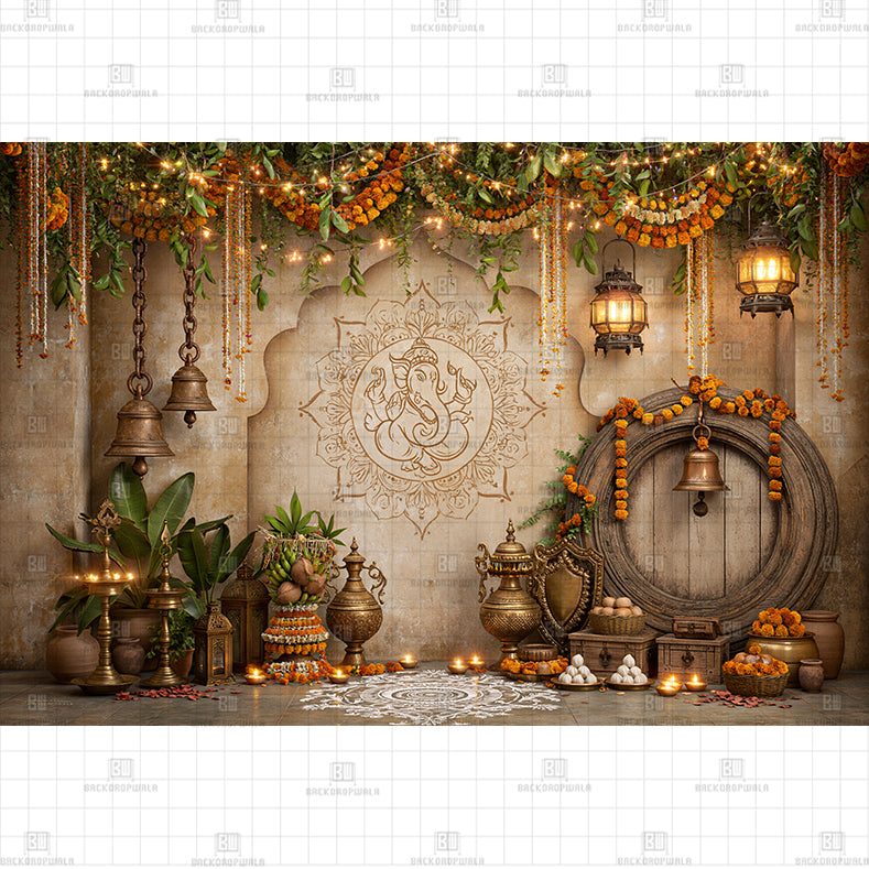 Tropical Ganesh Garden Printed Baby Backdrop
