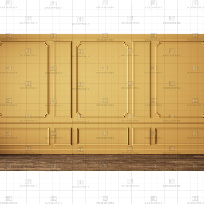 Golden Classic Wall Paneling backdrop Printed Baby Backdrop