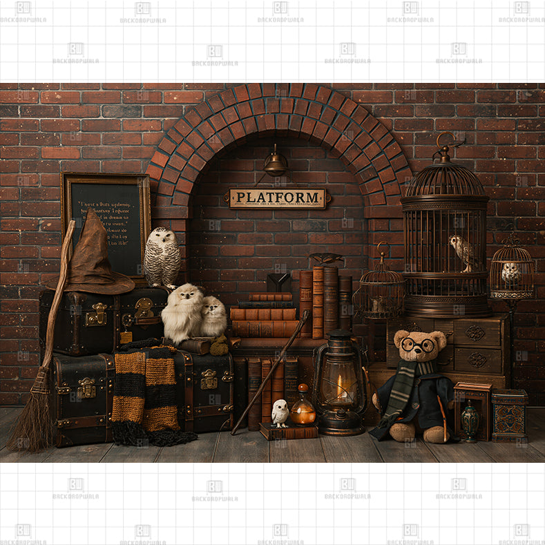 Hogwarts Trunks Printed Baby Backdrop